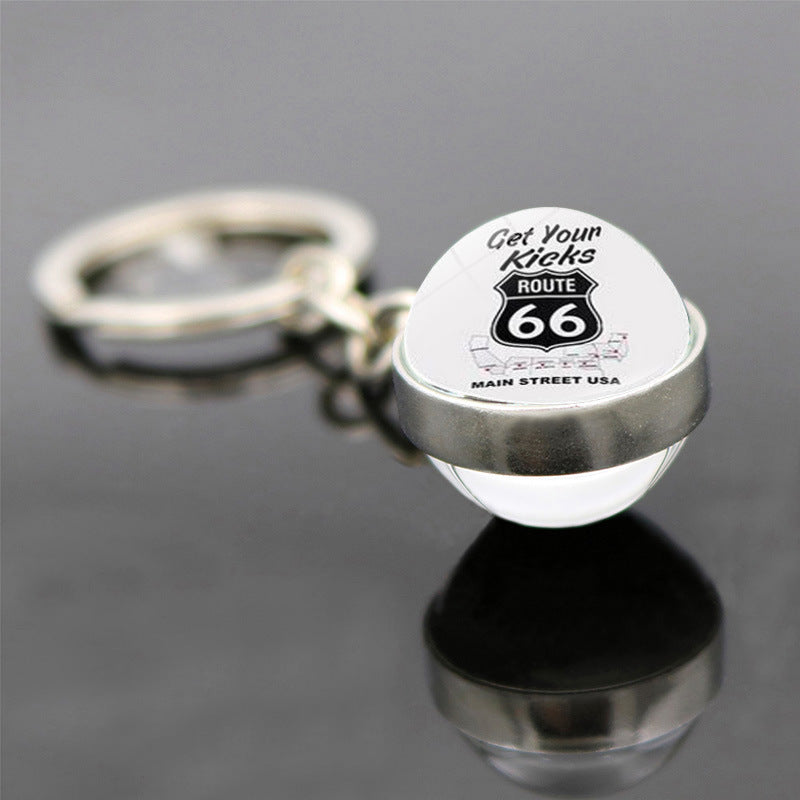 Wholesale US Route 66 Sign Zinc Alloy Keychains